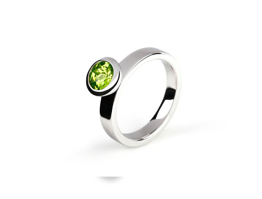 Citrine and Green Quartz ring in sterling silver, style R4053