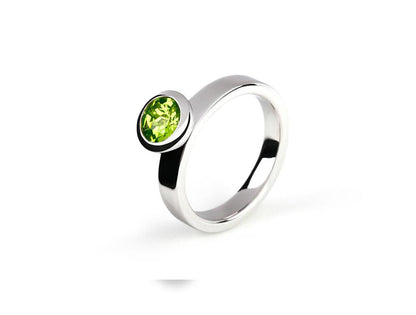 Citrine and Green Quartz ring in sterling silver, style R4053