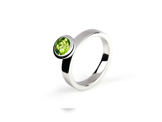 Citrine and Green Quartz ring in sterling silver by Joryel Vera, style R4053