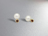 6mm cultured pearl w/garnet - Charizzma Jewelry