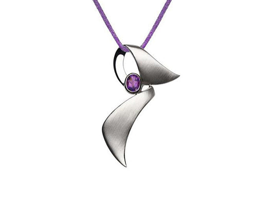 Amethyst and Blue Topaz pendant in sterling silver, style P5227 - view 3