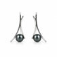 Black Pearl and Black Tahitian Pearl earrings in sterling silver, style E8115