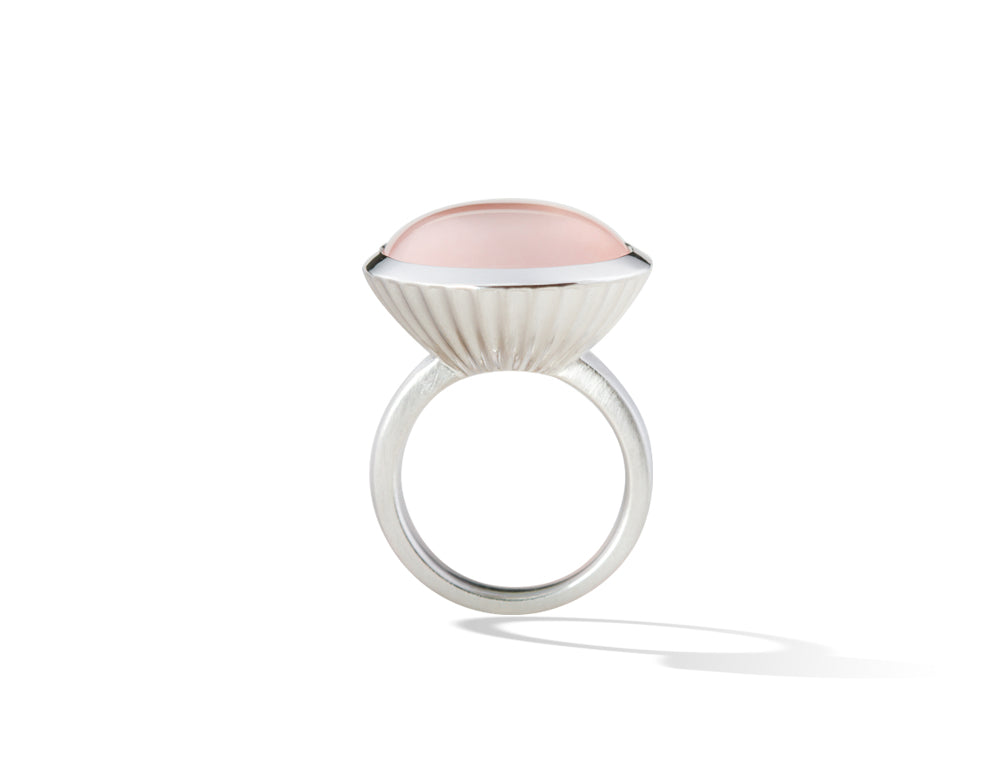 Rose Quartz ring in sterling silver, style R4734
