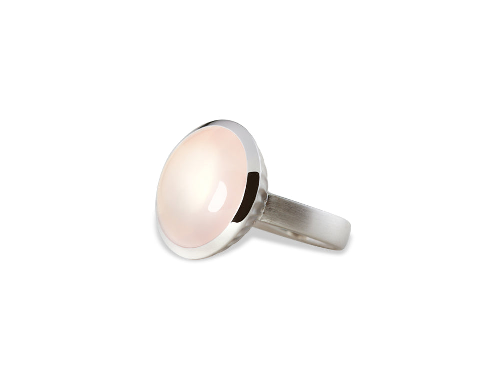 Rose Quartz ring in sterling silver, style R4734 - view 2