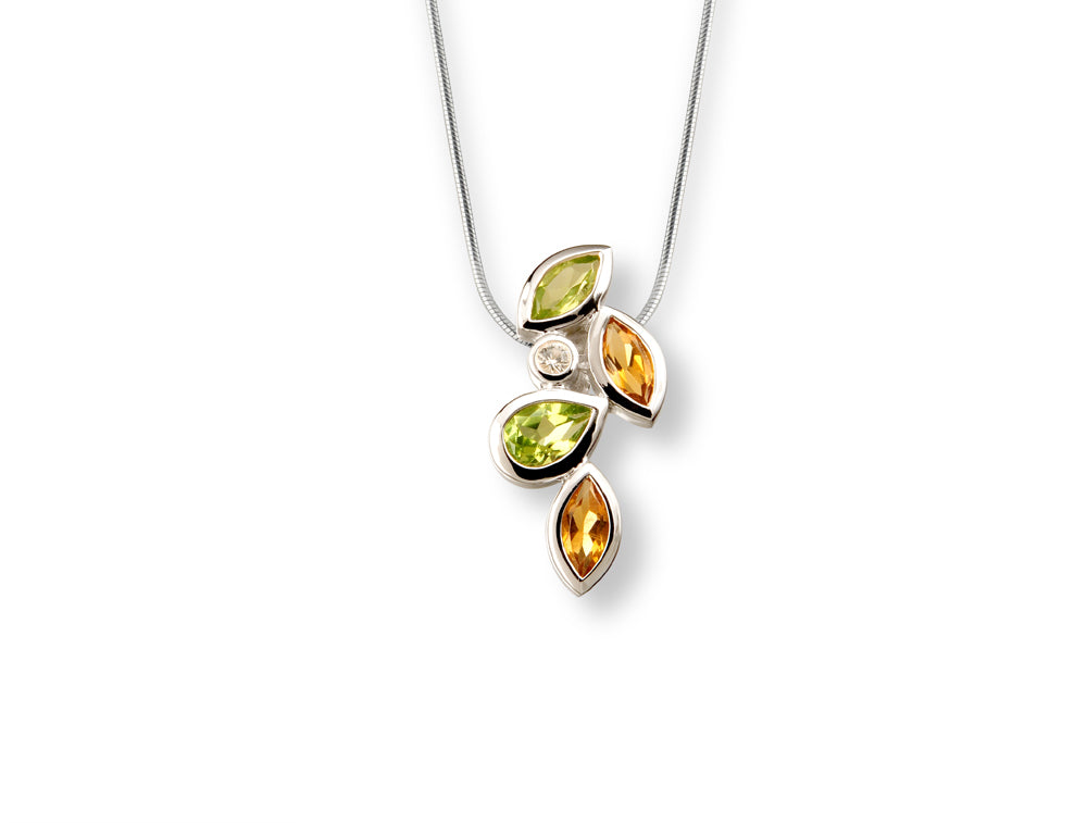 Citrine and Peridot pendant in sterling silver, style P3843 - view 4