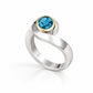Amethyst and Blue Topaz ring in sterling silver, style R7001 - view 4