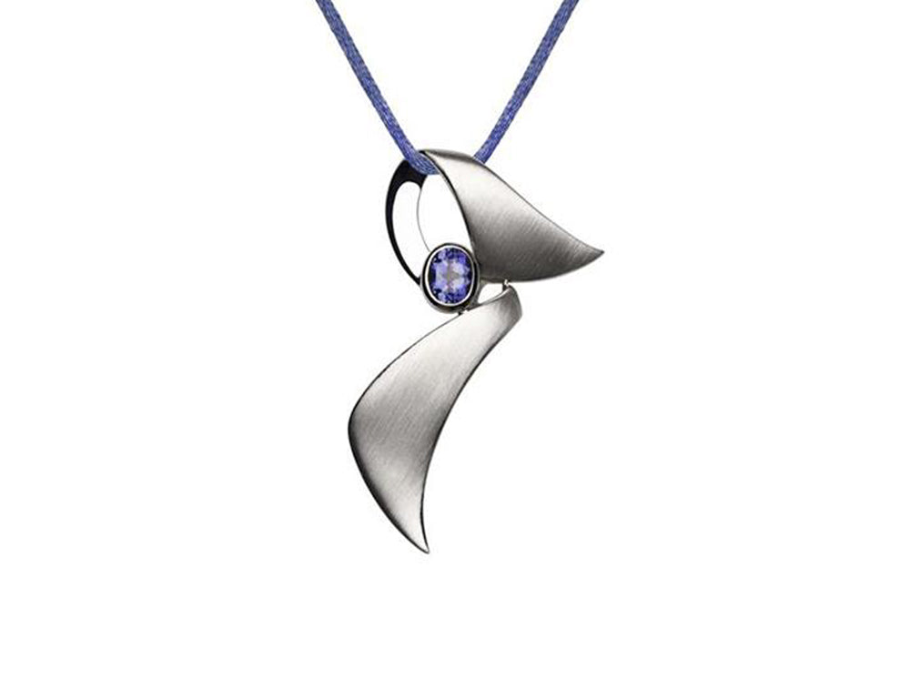 Amethyst and Blue Topaz pendant in sterling silver, style P5227 - view 4