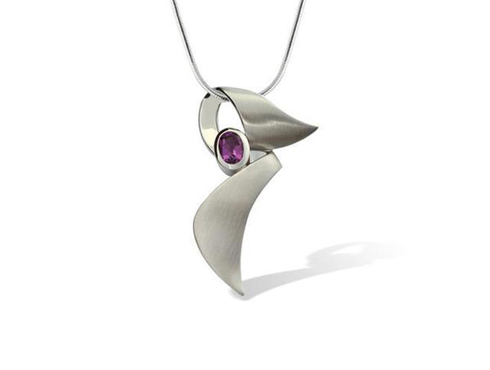 Amethyst and Blue Topaz pendant in sterling silver, style P5227 - view 5