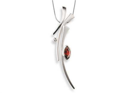 Blue Topaz and Garnet jewelry set in sterling silver, style P6104
