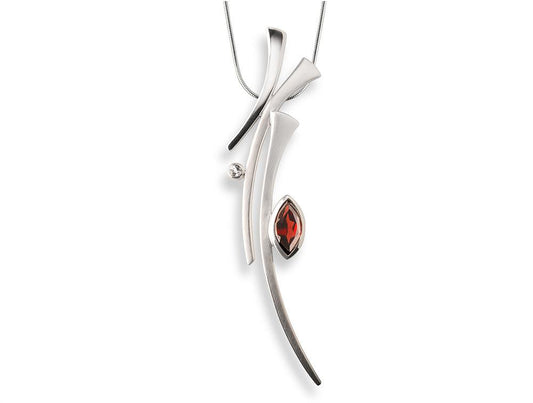 Blue Topaz and Garnet jewelry set in sterling silver, style P6104