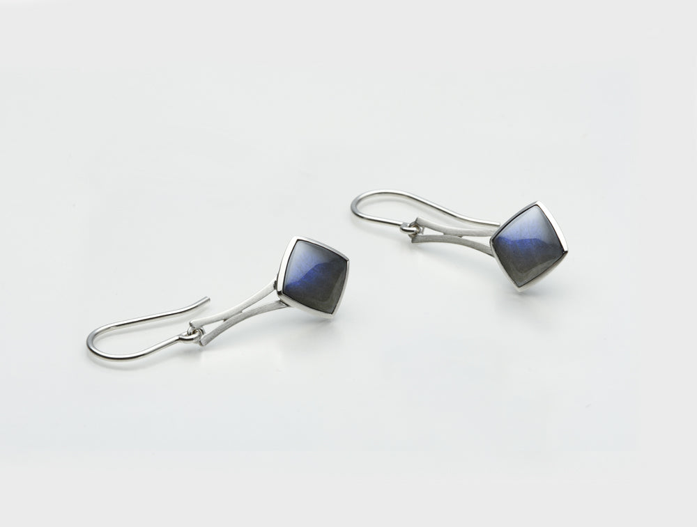 Labradorite and Lapis Lazuli earrings in sterling silver, style E7796 - view 3
