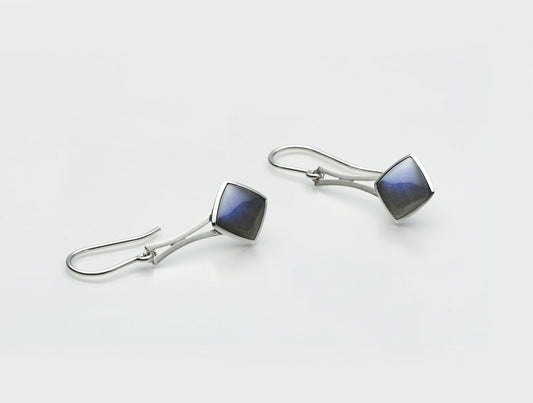 Labradorite and Lapis Lazuli earrings in sterling silver, style E7796 - view 3