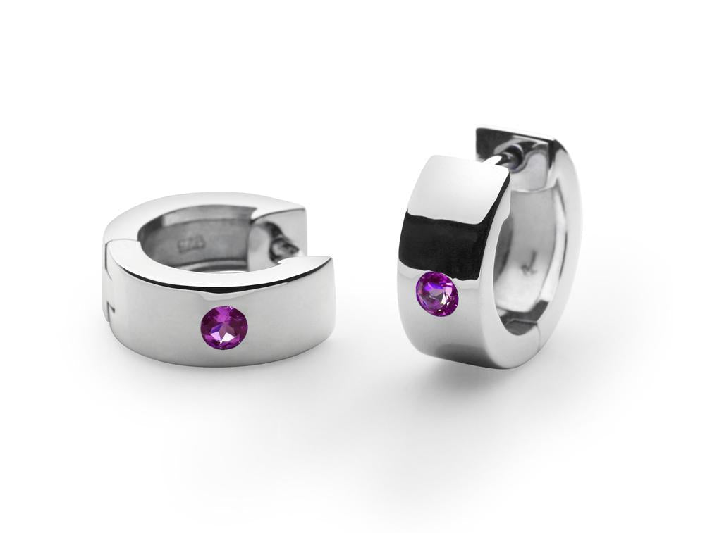 Amethyst and Blue Topaz earrings in sterling silver, style E2384