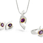 Amethyst and Blue Topaz jewelry set in sterling silver, style SET439 - view 3
