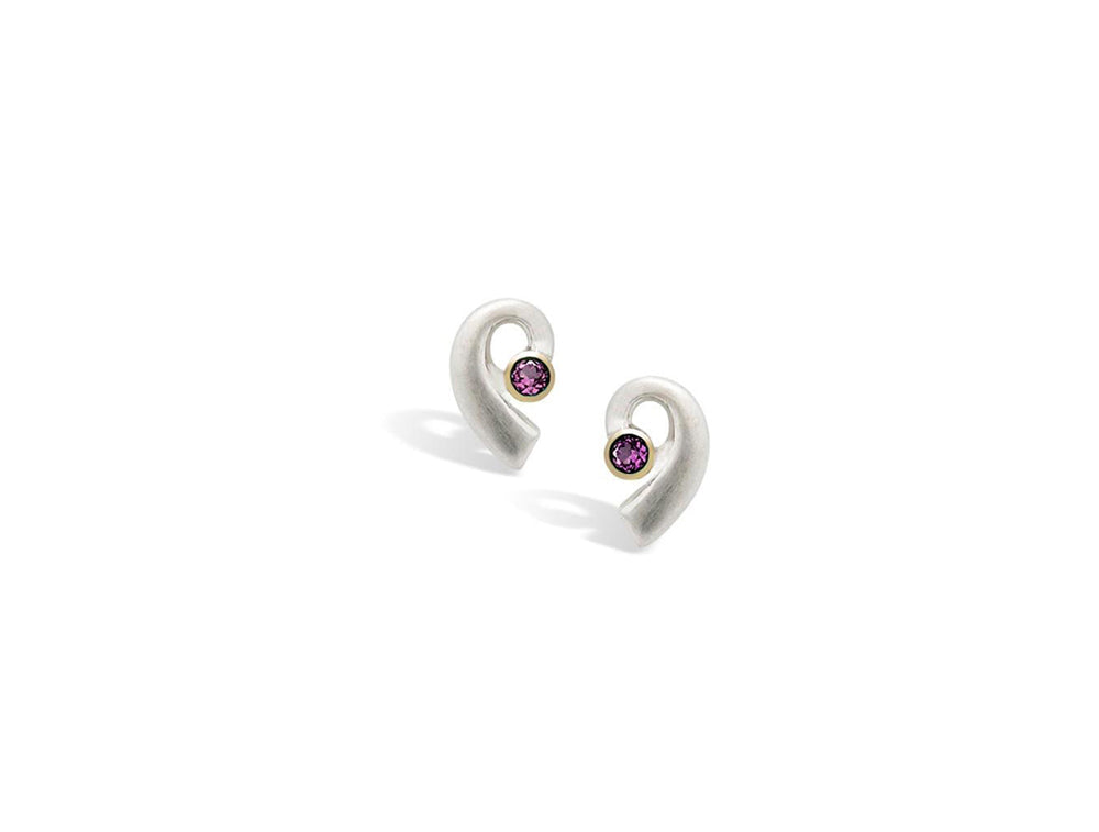 Amethyst and Blue Topaz earrings in sterling silver, style E1819 - view 4