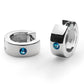 Amethyst and Blue Topaz earrings in sterling silver, style E2384 - view 2