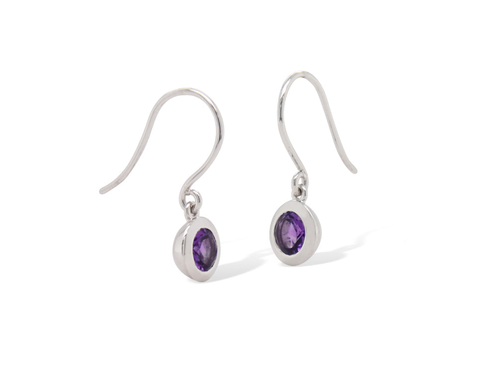 Amethyst and Iolite earrings in sterling silver, style E4113 - view 2