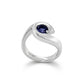 Amethyst and Blue Topaz ring in sterling silver, style R6997 - view 3