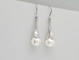 E9465 BAMBOO DESIGN / 8mm CULTURED Pearl EARRING - Charizzma Jewelry