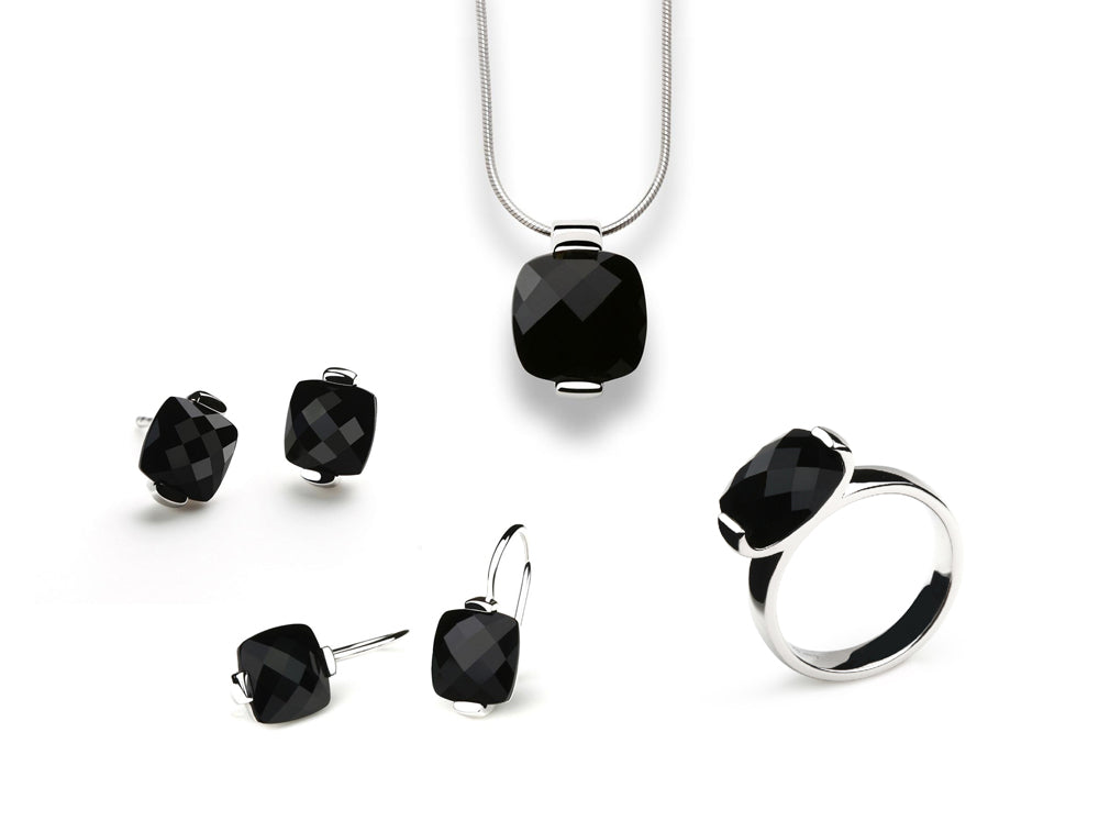 Black Onyx jewelry set in sterling silver