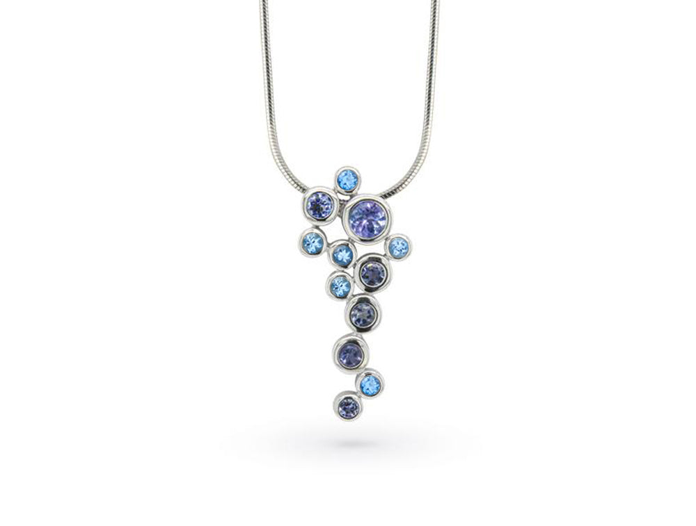 Amethyst and Blue Topaz pendant in sterling silver, style P4538 - view 5