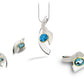 Amethyst and Blue Topaz jewelry set in sterling silver, style SET439 - view 4