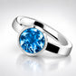 Amethyst and Blue Topaz ring in sterling silver, style R3328