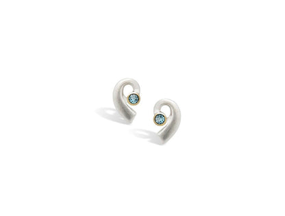 Amethyst and Blue Topaz earrings in sterling silver, style E1819 - view 2