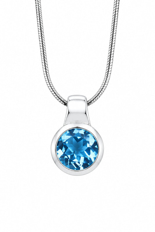 Amethyst and Blue Topaz pendant in sterling silver, style P6972