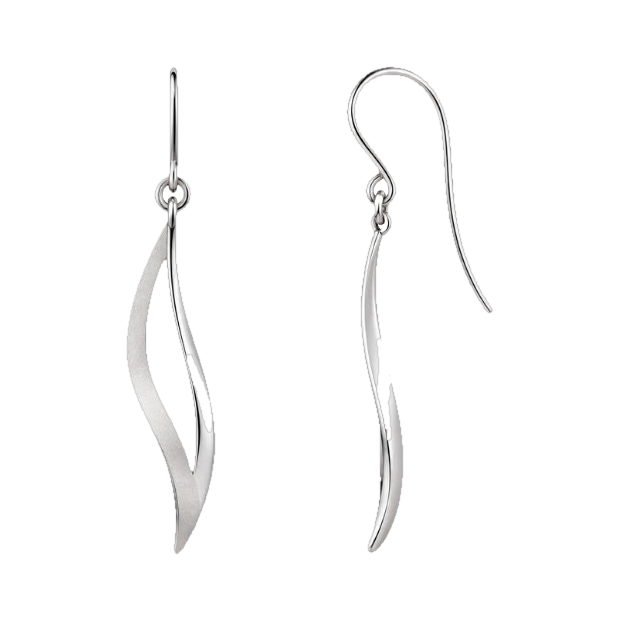 High Polish Silver Earrings in 925 Sterling Silver