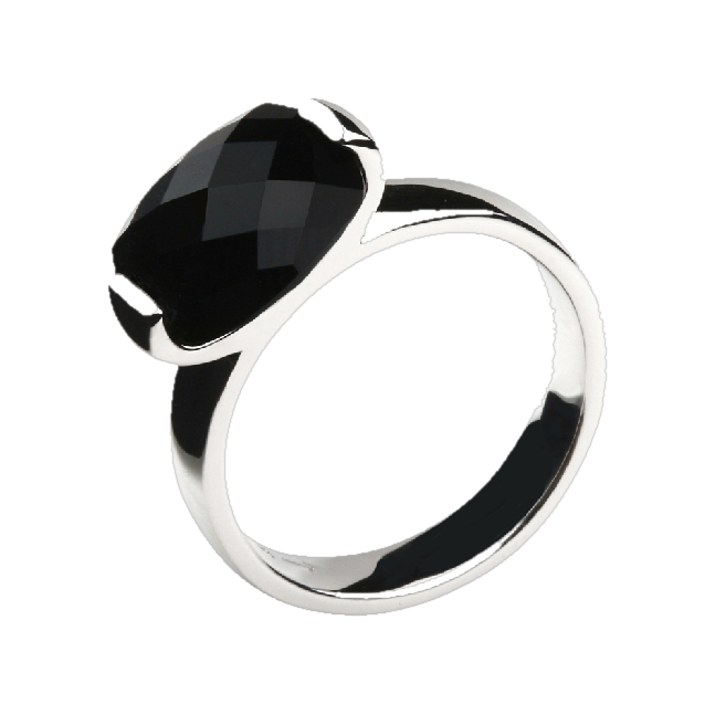 Black Onyx Ring in 925 Sterling Silver