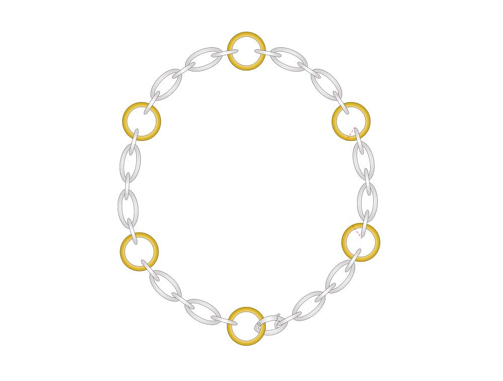 Two Tone Chain Link N3431 - N3431 TWO TONE 18’’ CHAIN LINK - Necklace