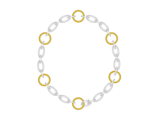 Two Tone Chain Link N3431 - N3431 TWO TONE 18’’ CHAIN LINK - Necklace