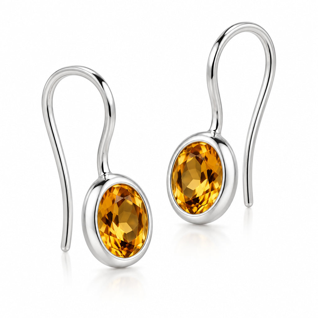 Amethyst and Blue Topaz earrings in sterling silver, style E3183 - view 2