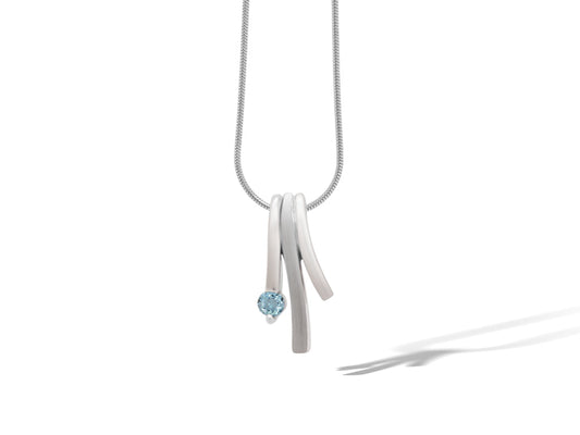 Blue Topaz and Rhodolite Garnet pendant in sterling silver by Joryel Vera, style P4127 - view 2