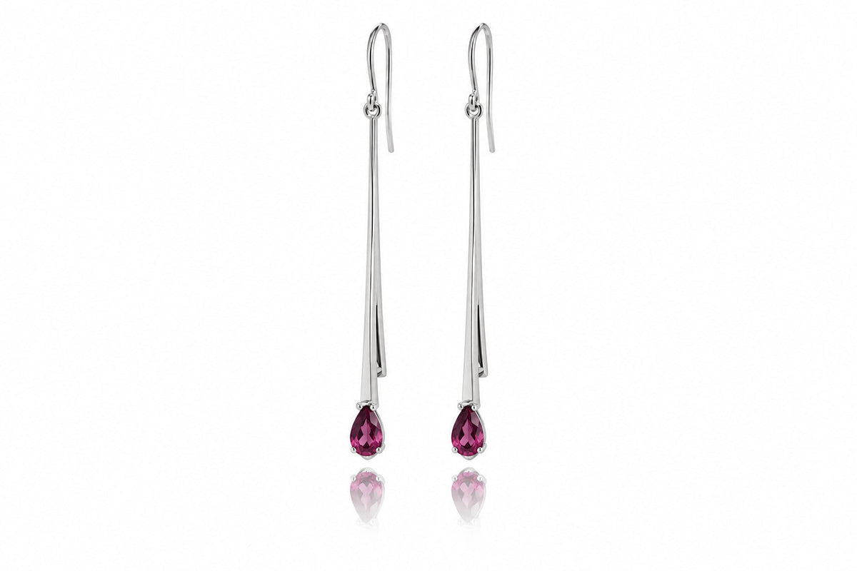 Citrine and Green Quartz earrings in sterling silver, style E9895