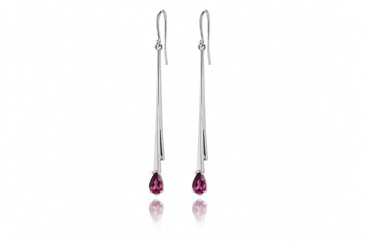 Citrine and Green Quartz earrings in sterling silver, style E9895
