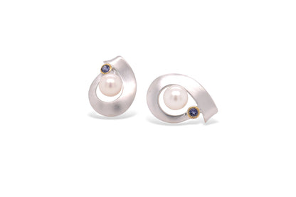 Pearl & Gemstone Earring E9293 - E9293 Pearl w/Iolite - Earring