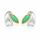 Chrysoprase and Peach Moonstone earrings in sterling silver, style E7621 - view 2