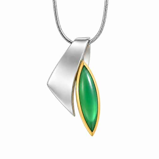 Unique Marquise Gemstone Pendant in 925 Sterling Silver | P6287 - view 3