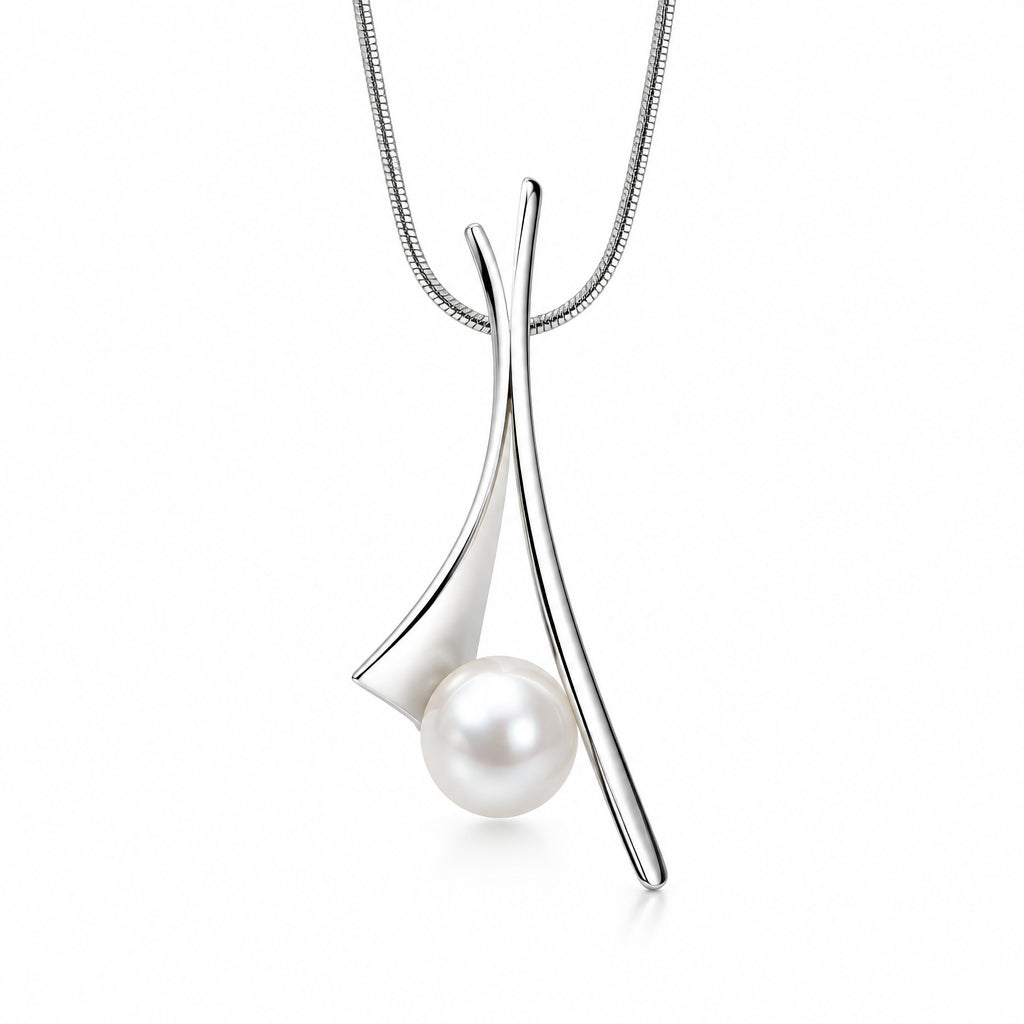 Pearl pendant in sterling silver, style P6715