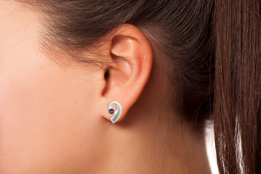 Amethyst and Blue Topaz earrings in sterling silver, style E1819