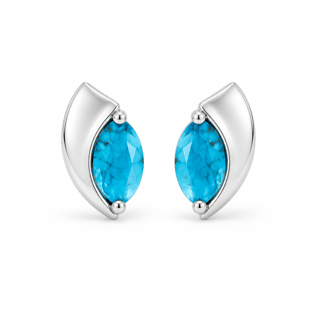 Amethyst and Blue Topaz earrings in sterling silver, style E9298 - view 11