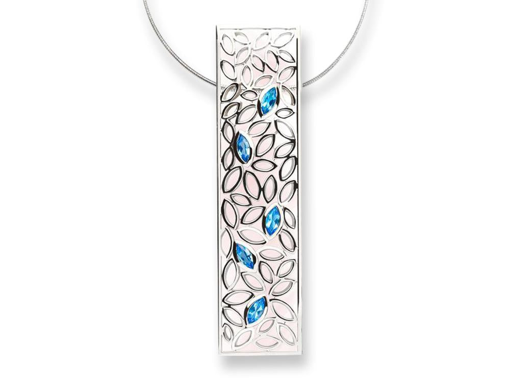 Blue Topaz necklace in sterling silver, style P4110