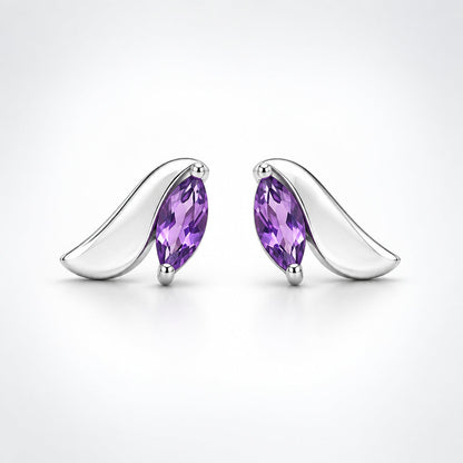 Amethyst and Blue Topaz earrings in sterling silver, style E9290