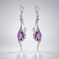 Amethyst and Blue Topaz earrings in sterling silver, style E8438 - view 5