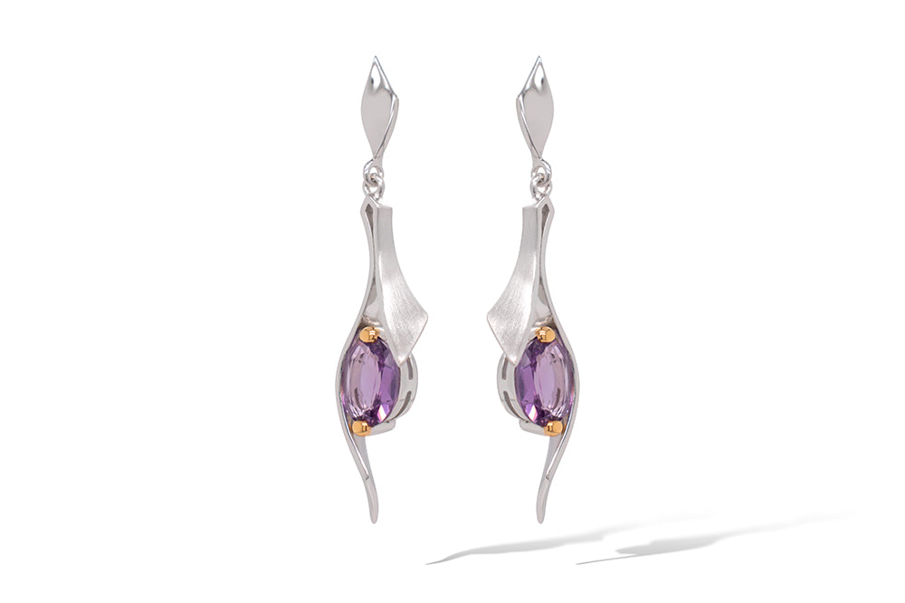 Artistic Gemstone Earring E8438 - E8438 Amethyst - Earring