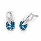 Blue Topaz and Garnet earrings in sterling silver, style E7360 - view 3