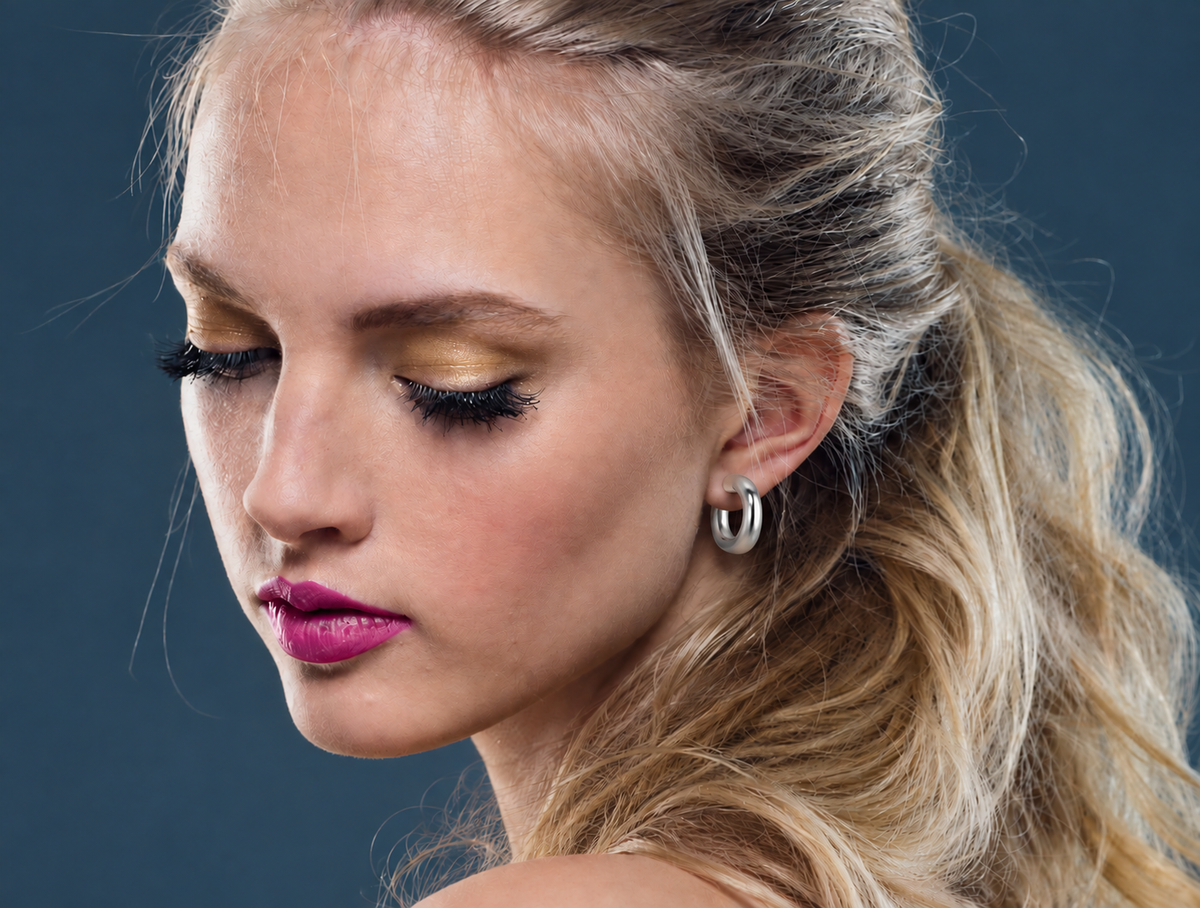 Silver Hoop Earrings in 925 Sterling Silver | E7951