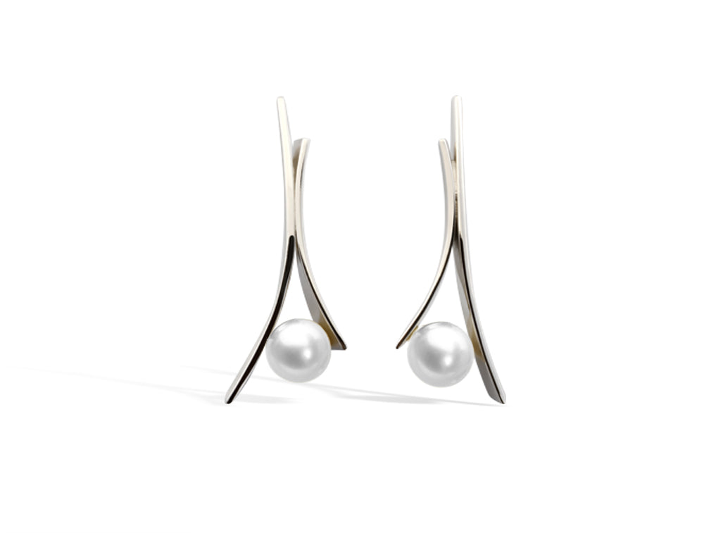 Pearl jewelry set in sterling silver - view 2